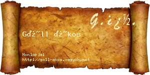 Gáll Ákos névjegykártya